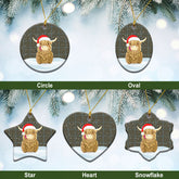 Haig Check Tartan Christmas Ceramic Ornament - Highland Cows Style